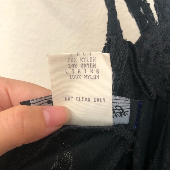 Vintage All That Jazz Black Foral Lace Dress Size Small (Vintage size 9/10) - Picture 8 of 15